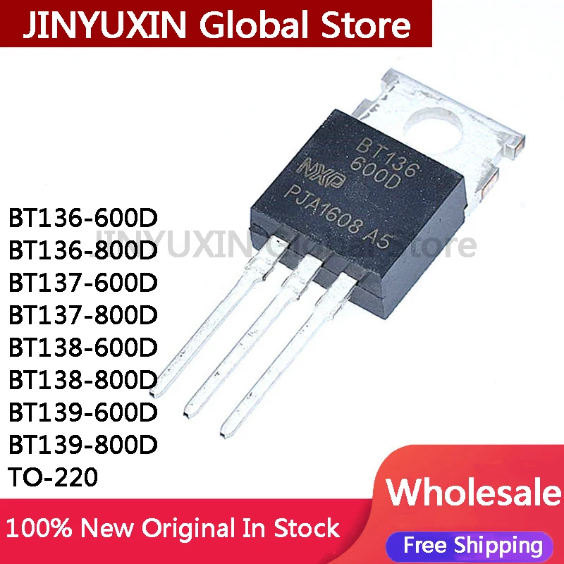 20Pcs BT136-600D BT136-800D  BT137-600D BT137-800D BT138-600D BT138-800D BT139-600D BT139-800D BT136 BT137 BT138 BT139 TO-220 IC