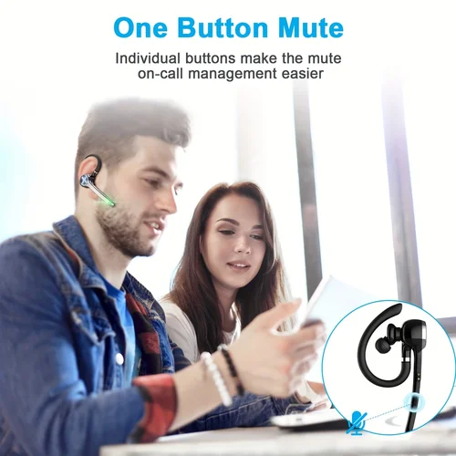 Imagen 2 del producto Auriculares Bluetooth V5.3, auriculares inalámbricos con estuche de carga de 500 mAh, tiempo de conversación de 72 horas, auriculares manos libres con cancelación de ruido con Mi