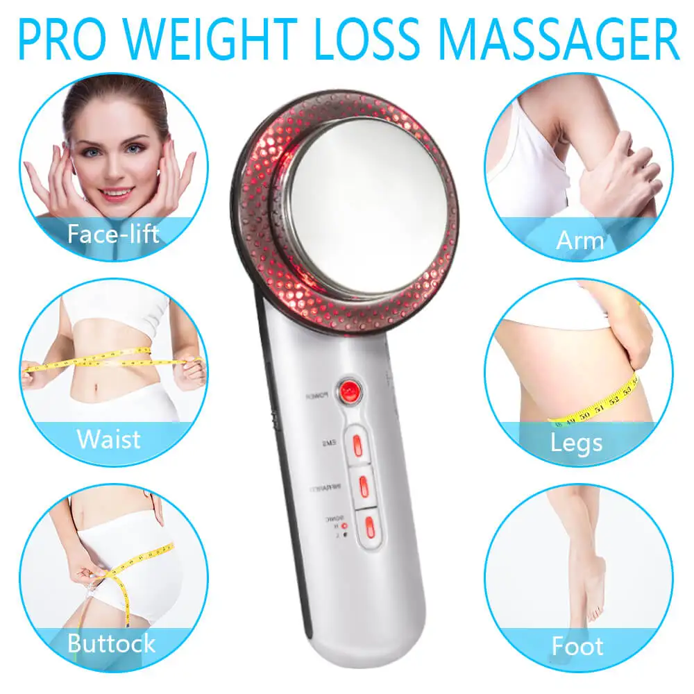 3 in 1 Facial Lifting EMS Infrared Ultrasonic Body Massager Device Ultrasound Slimming Fat Burner Cavitation Face Beauty Machine