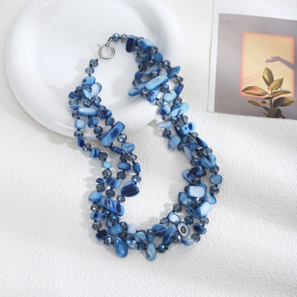 Bohemian Style New Item Multi-layer Layered Shell Bead American Necklace Women's Collarbone Chain Suitable for Multi Scene Use