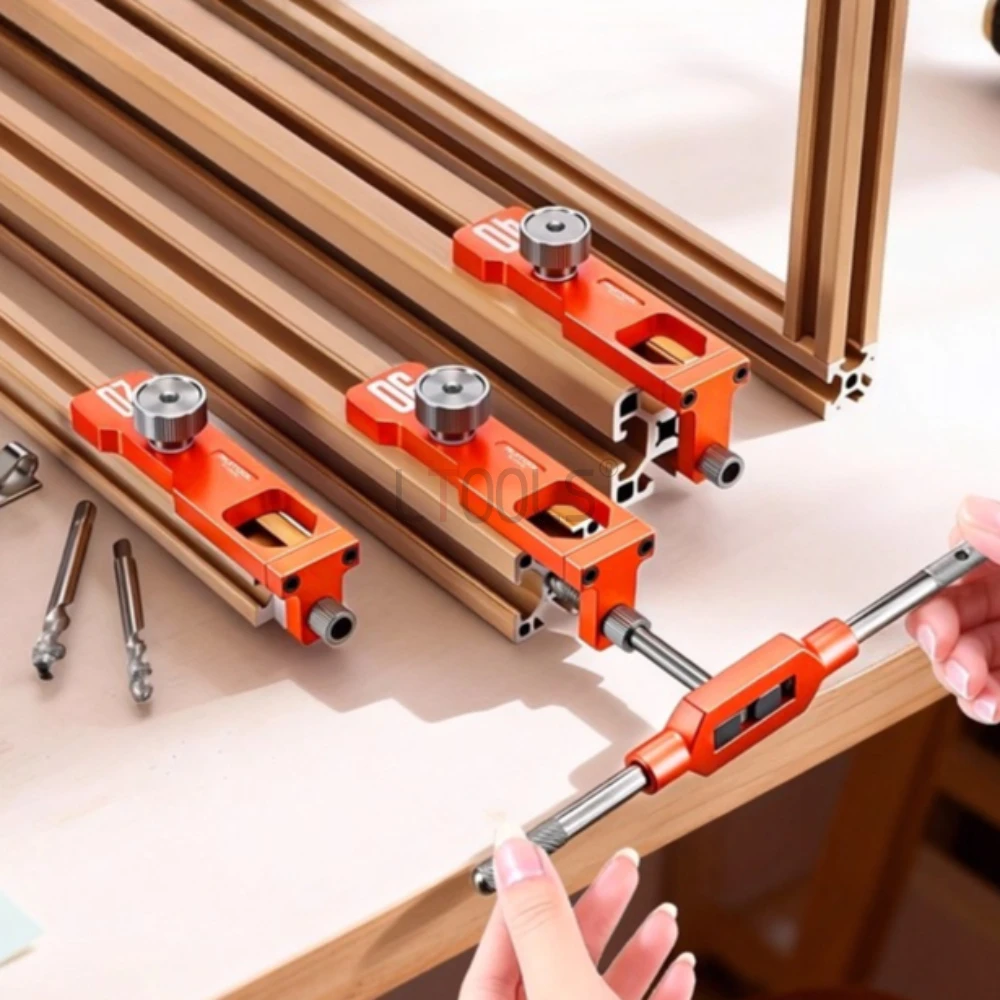 

M6M8 Tapping Locator Multi Functional Vertical Positioning Drilling Fixture 20/30/40 Aluminum Profile Center Drilling Tools 1 Pc