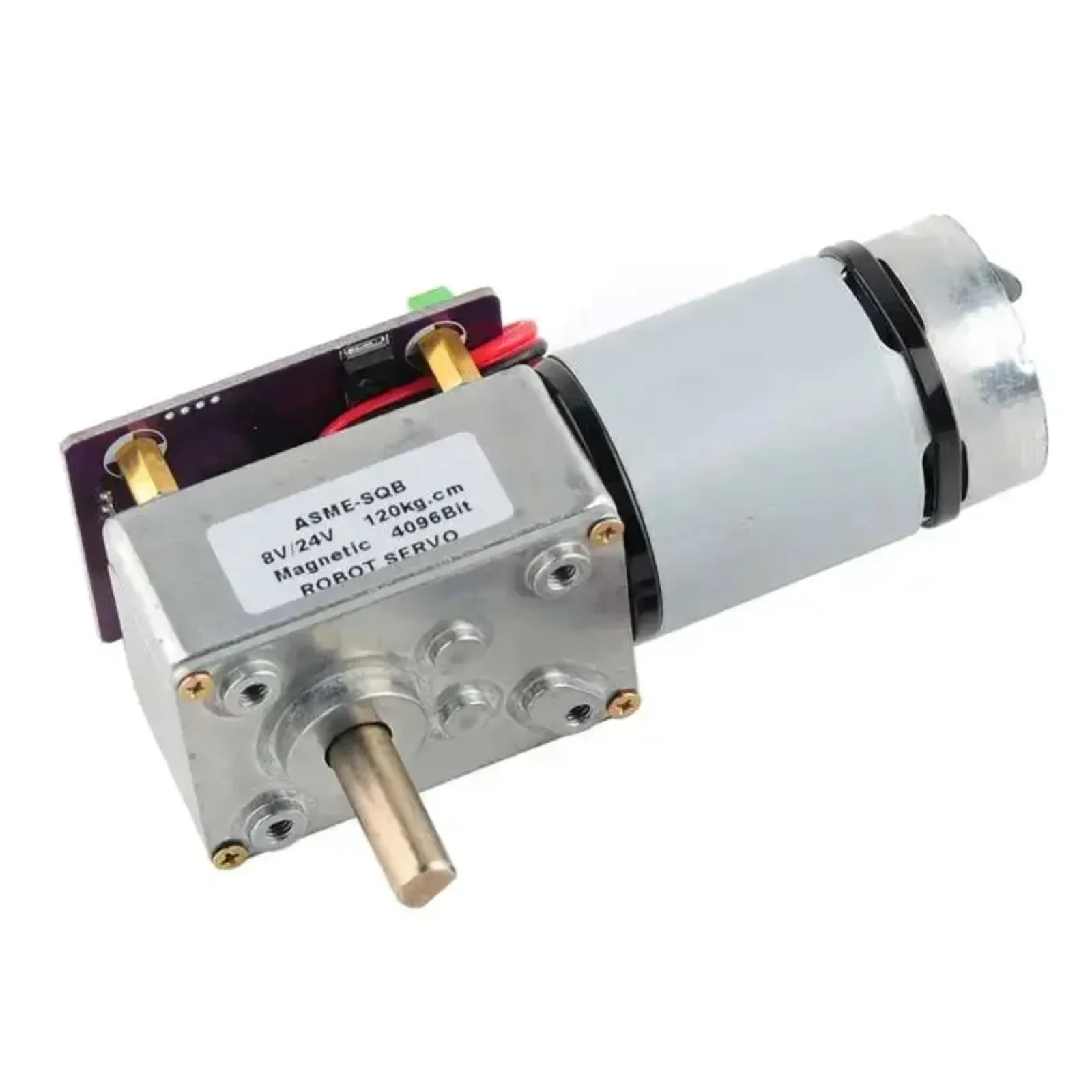 

Серводвигатель ASME-SQB с высоким крутящим моментом 120 кг, червячным редуктором и магнитным энкодером для управления рычагом робота/клапаном