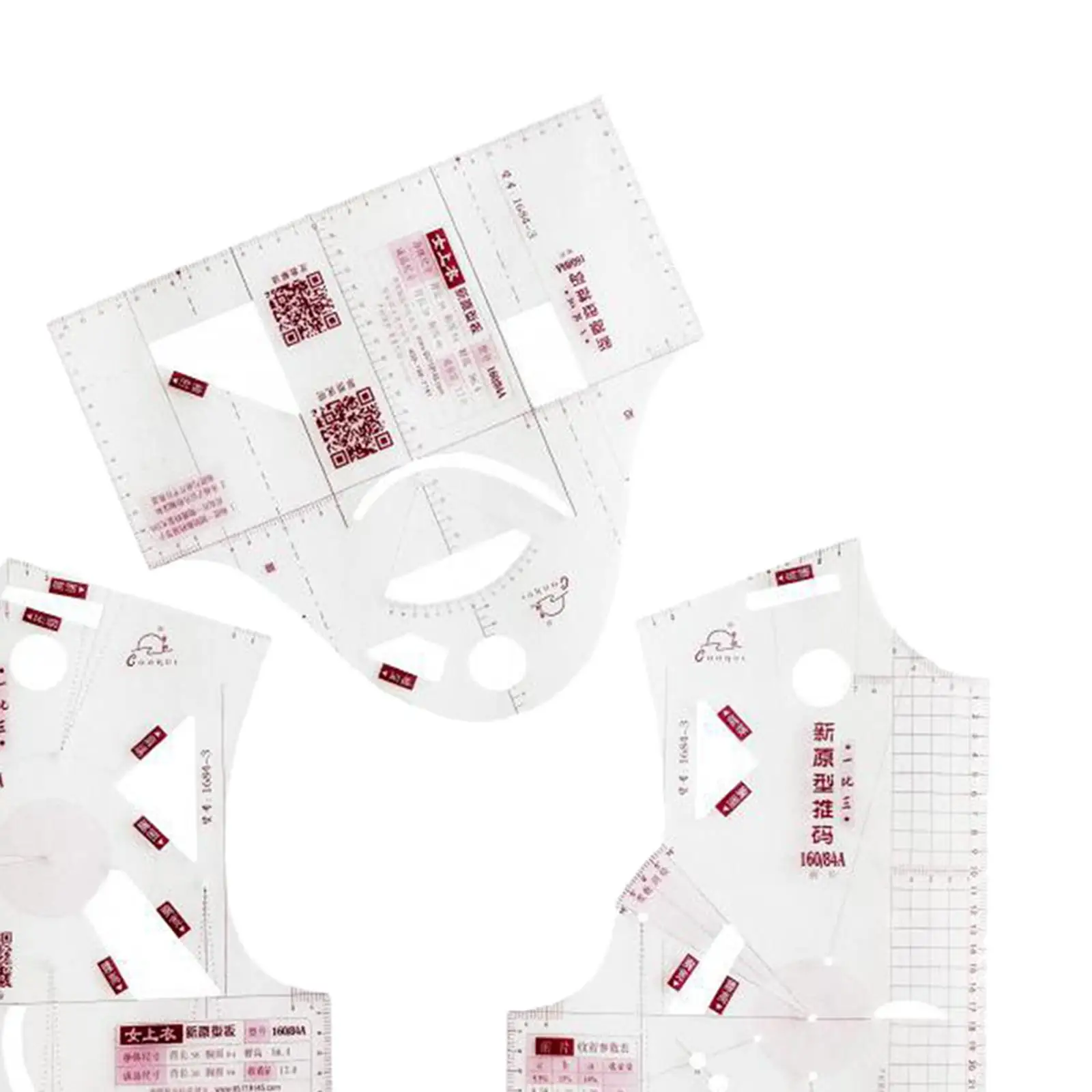 Sewing Ruler Set Transparent Multifunctional Plastic Tailoring Measuring Tool for Garment Craft and DIY Fabric Projects