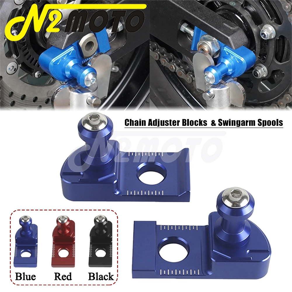 

Motorcycle Chain Tensioner Adjuster Blocks Aluminum Swingarm Spools Slider Kit For Yamaha FJ09 XTZ 700 Tenere 700 XSR Tracer 900