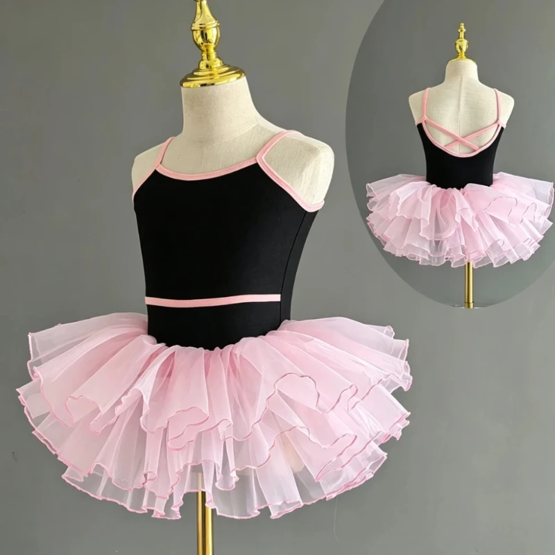 THEEPER Kids' Ballet Clothes Ballet Leotard Soft Stretchy Strapless Bodusuit Optional Tulle Skirt Ballet Dance Costume for Girls view 5