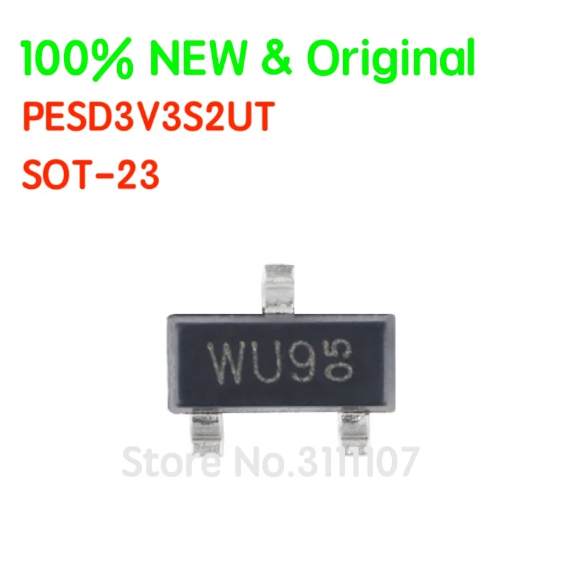 10PCS/LOT  PESD3V3S2 PESD3V3S2UT SOT-23 3.3V ESD Anti-static Diode Protection Chip IC 100% NEW & Original