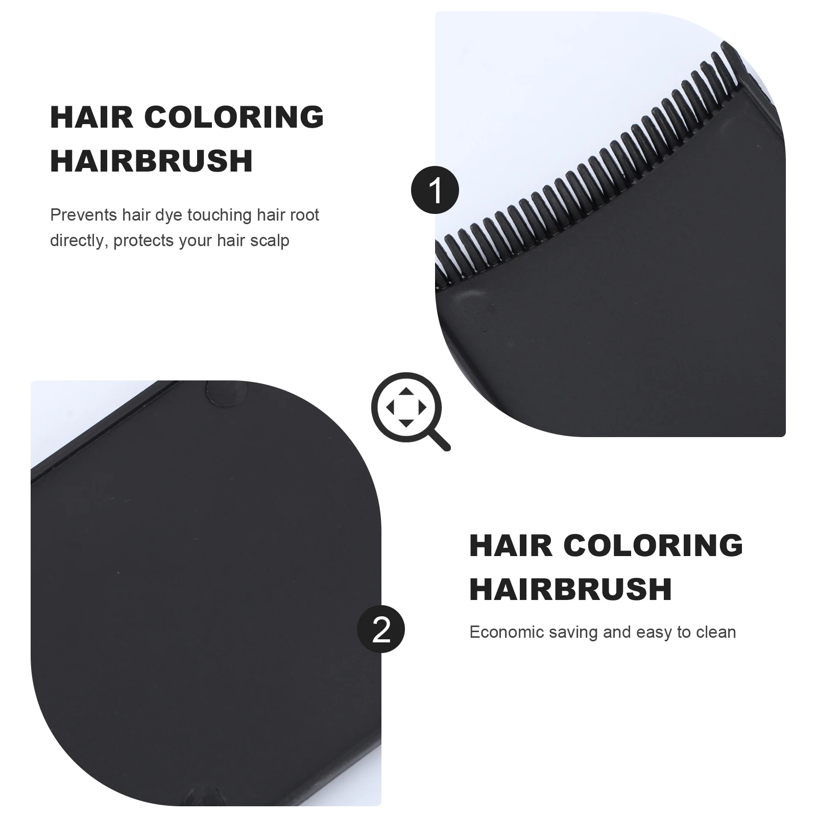 

3pcs Hair Coloring Comb Long Board For Dyeing Hairdressing Tint Brush Tool Protects Scalp Diy Salon Home Use Easy Clean Black