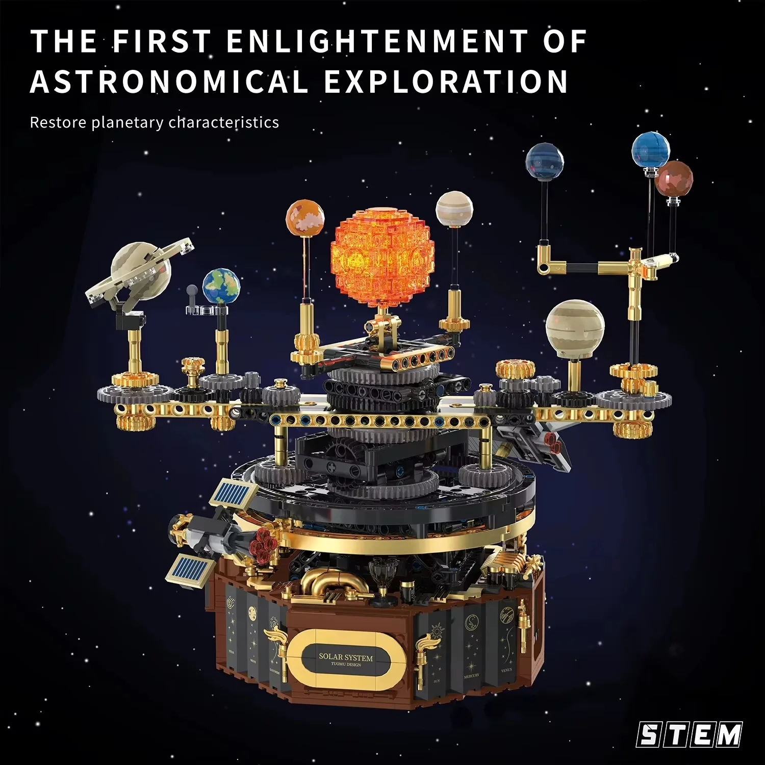 

1078pcs Electric Rotating Universe Electric Solar System Light Building Blocks Sun Earth Model Space Science Education Kid Toy
