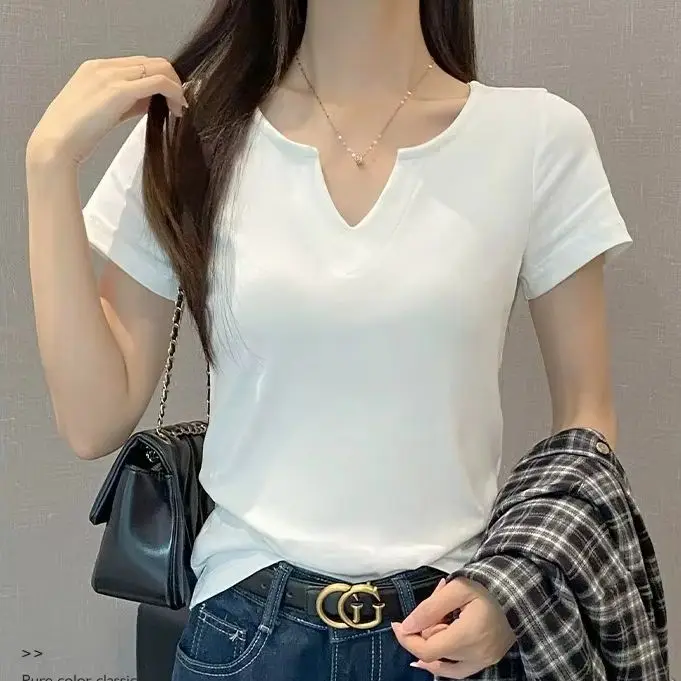 Plain Women's Cotton T-Shirt Essential Wardrobe Staple Crew Neck Comfort Fit Tee