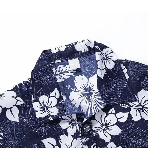 플러스 사이즈 남성 하와이안 셔츠 – 6XL, 7XL, 8XL 캐주얼 폴리에스터 반소매 블라우스, 카포크 프린트