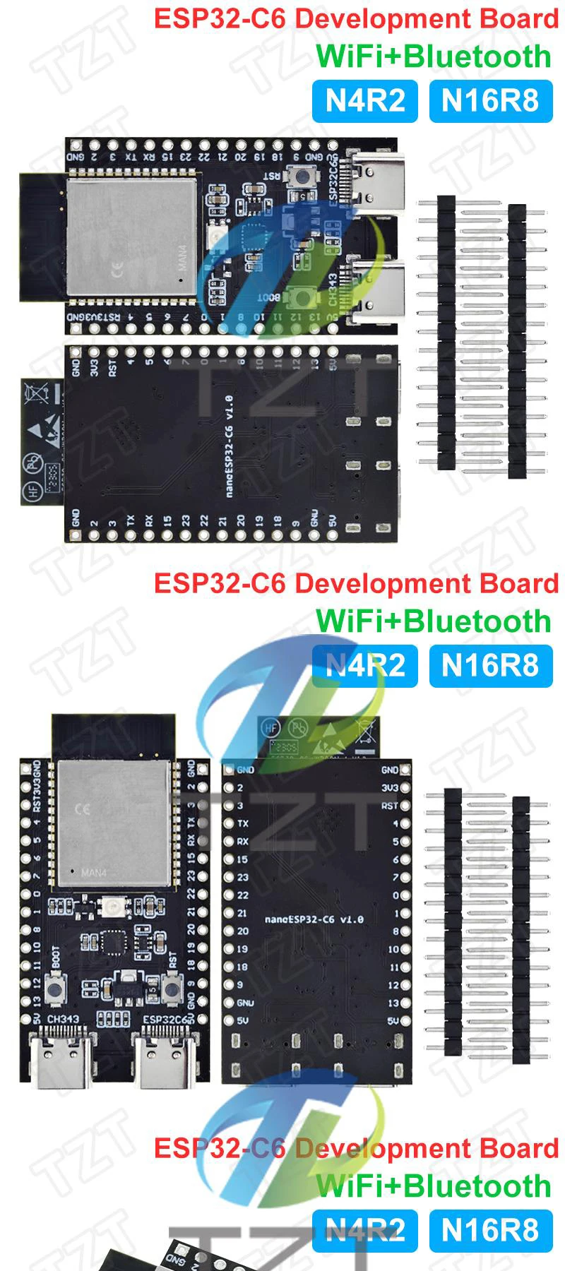 ESP32-C6 ESP32 WiFi + Bluetooth Internet der Dinge ESP Entwicklungsboard Kernplatine ESP32-C6-DevKit C N4R2 N16R8 für Arduino – Detail 3