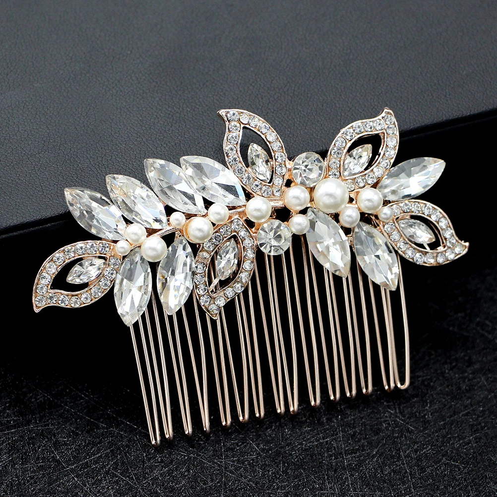 

Gold Hair Comb Rhinestone Crystal Wedding Headpiece Bridal Headdress For Bride Bridesmaid Party Prom Hair Accessory