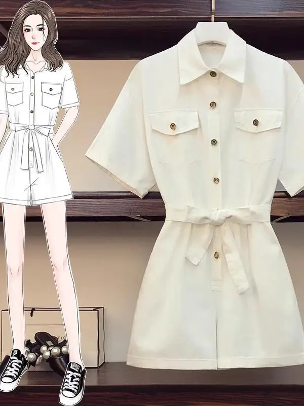 เอี๊ยมยีนส์ผู้หญิงไซส์ใหญ่ ทรงหลวม ขาบาน ผ้าเดนิมบางเบา ใส่สบาย เหมาะกับฤดูร้อน เอวสูง ทรงตรง ผ้าคอตตอนผสม ดีไซน์ทันสมัย