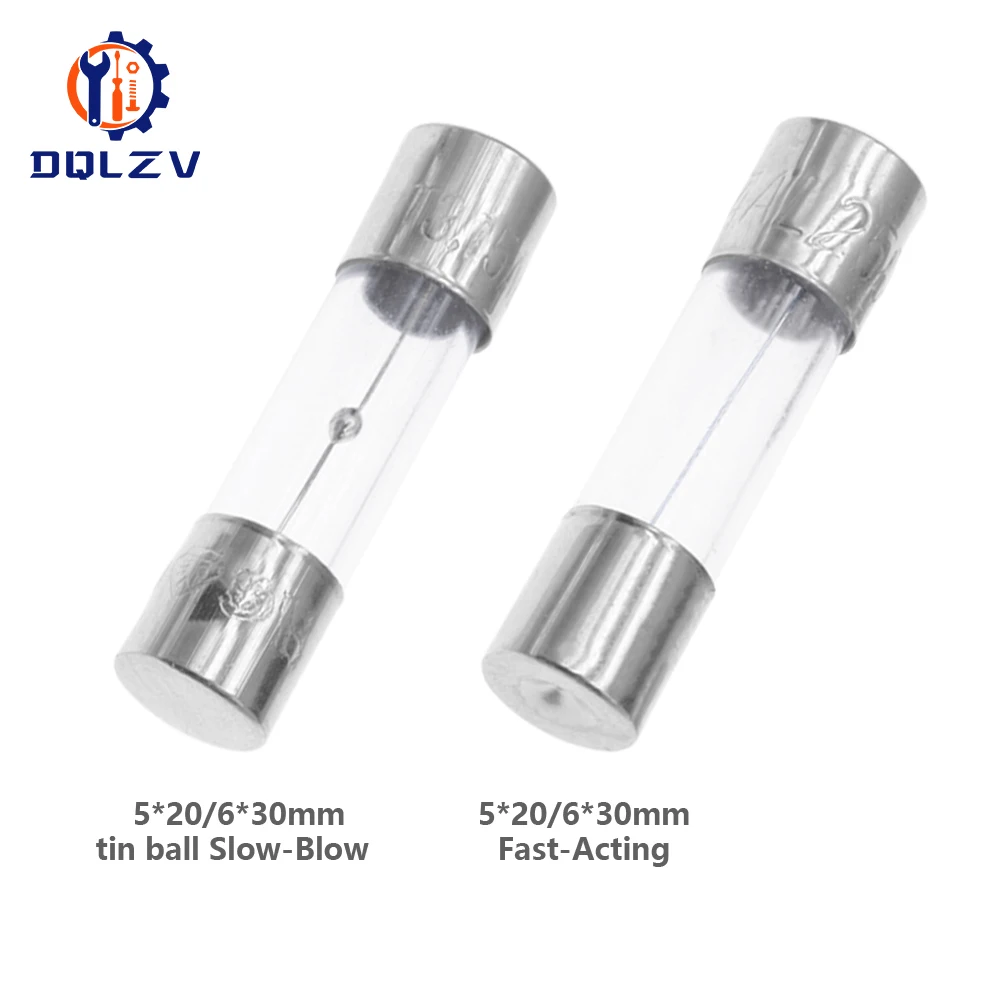 5*20 مللي متر 6*30 مللي متر ضربة سريعة أنبوب زجاجي الصمامات 5x20 مللي متر 6x30 مللي متر 250V 0.5A 1A 2A 3A 4A 5A 6A 8A 10A 15A 20A 25A 30A أمبير ضربة بطيئة فيوز