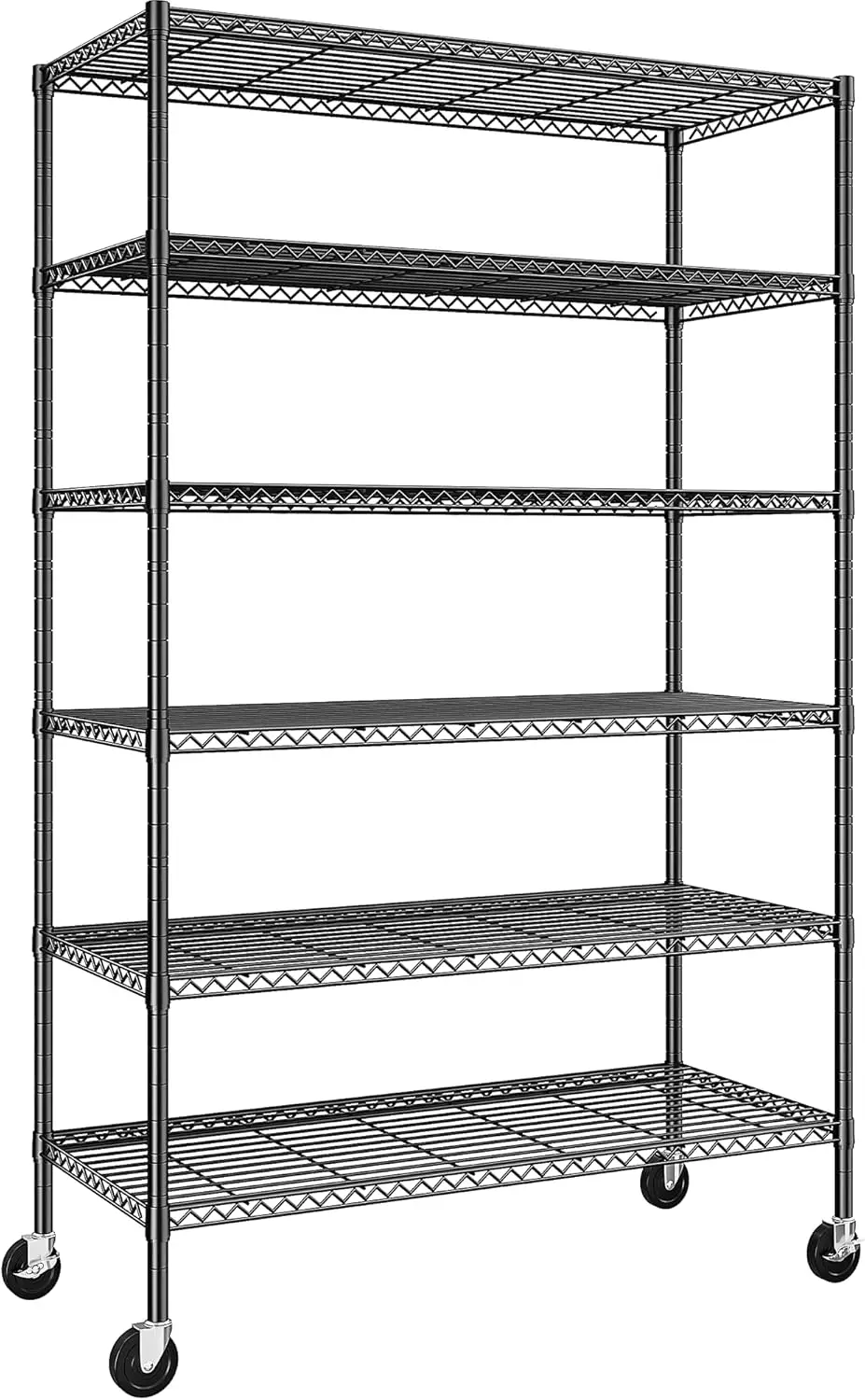 

82" Heavy Duty Wire Shelving Unit, 6-Tier Adjustable with Wheels & 1200 lb Capacity for Commercial/Kitchen Use