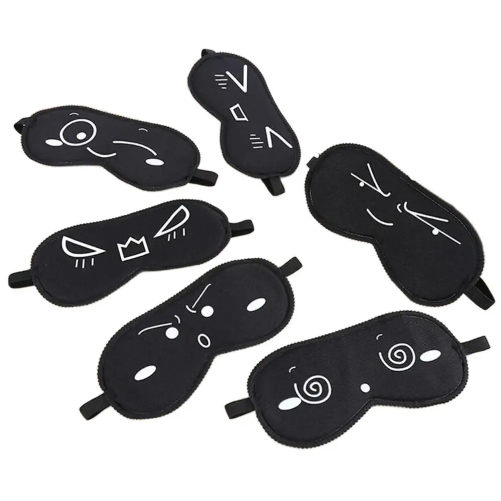

Cartoon Black Sleeping Eye Mask Internet Punctuation Emoticons Pattern Light-proof Eye Patch Sleep Aids Eyeshade Insomniac