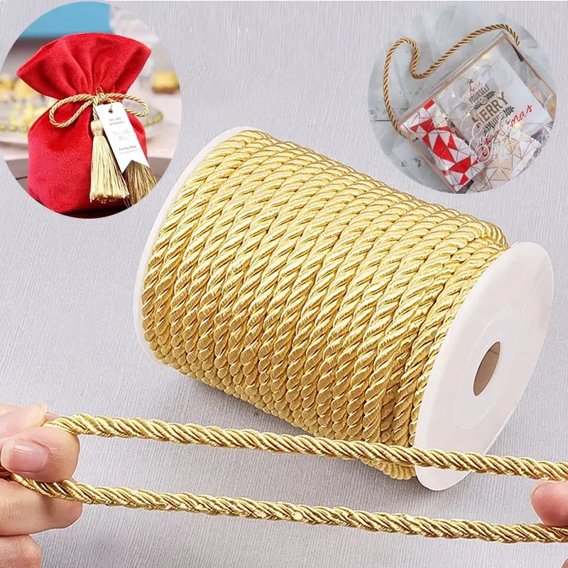 5mm 100yards Twisted Cord Rope Trim Craft Decorative Nylon Rope Handmade Cording for Sewing Crafts Upholstery Home Décor