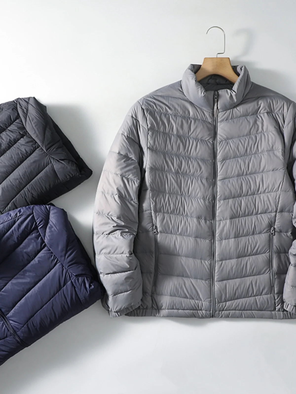 

Мужская повседневная стеганая куртка-пуховик с 90% наполнителем, воротником-стойкой, легкая, теплая, модная, городская, стильная, верхняя одежда