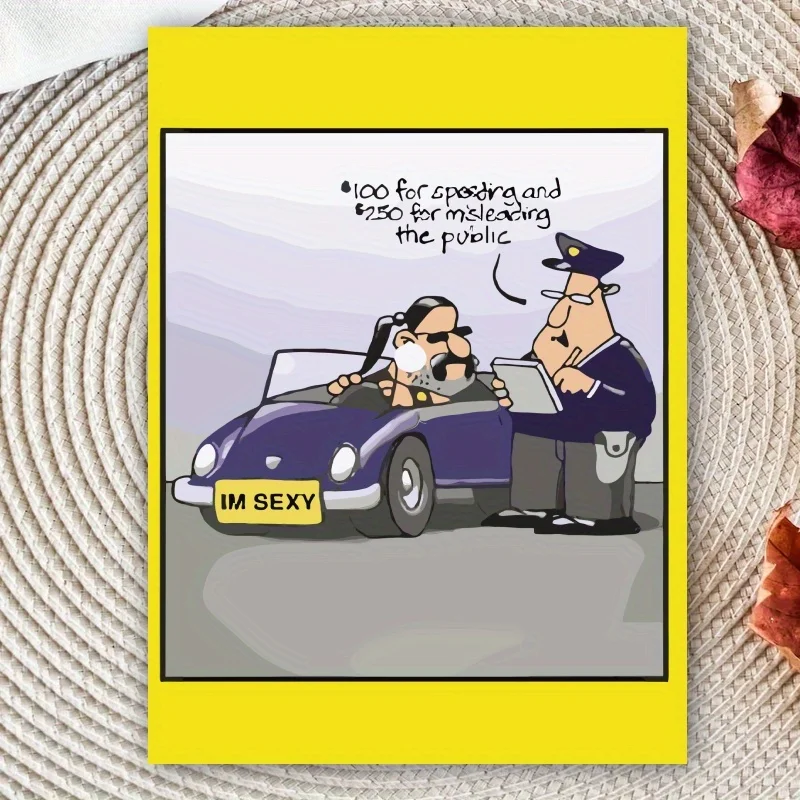 1pc, happy birthday card, creative birthday card, friend birthday card, humorous cartoon birthday card, for husband wife friend