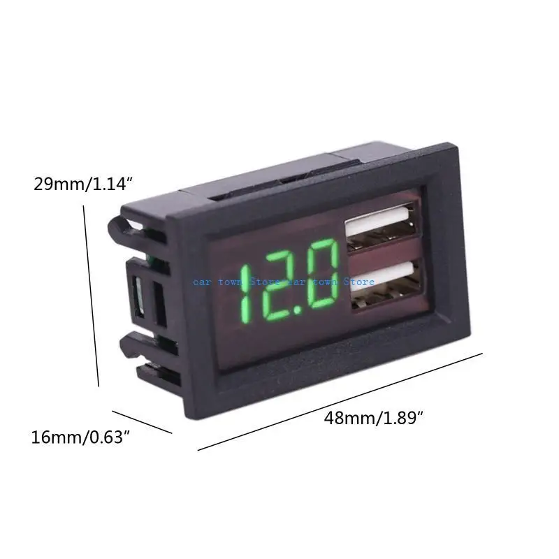 RXJE مقياس الجهد الصغير لتيار مستمر 12 فولت شاشة ديجيتال الفولتميتر جهاز اختبار بطارية لوحة لسيارة دراجة نارية مركبة مزدوجة USB #6