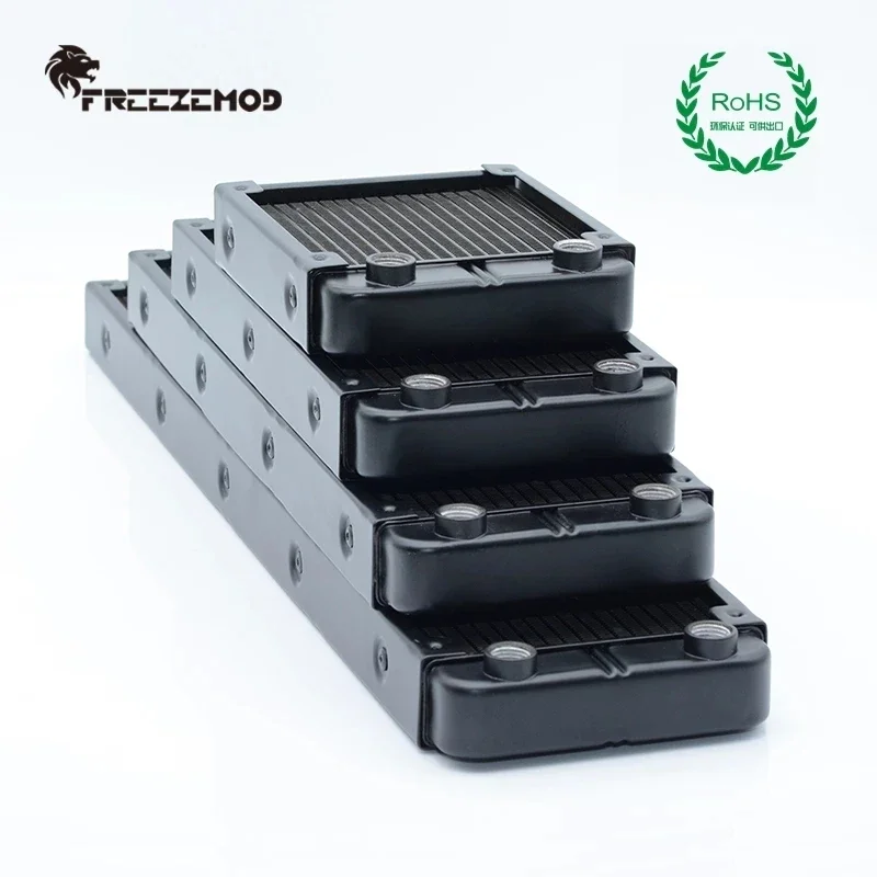 FREEZEMOD 27mm Heatsink Pendingin Air PC Aluminium Tipis Ulir G1/4 120mm 240mm 360mm Radiator Sistem Komputer