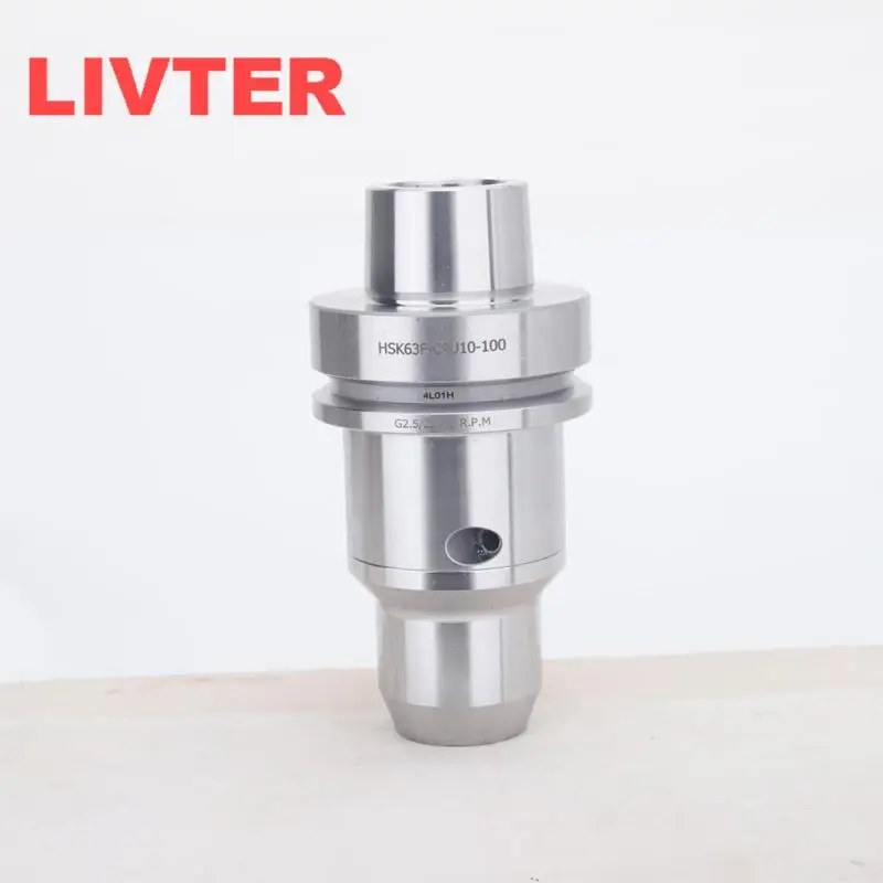 LIVTER HSK63F-CPU10-100 Precision Collet Chuck Tool Holder Drill Chuck Holder