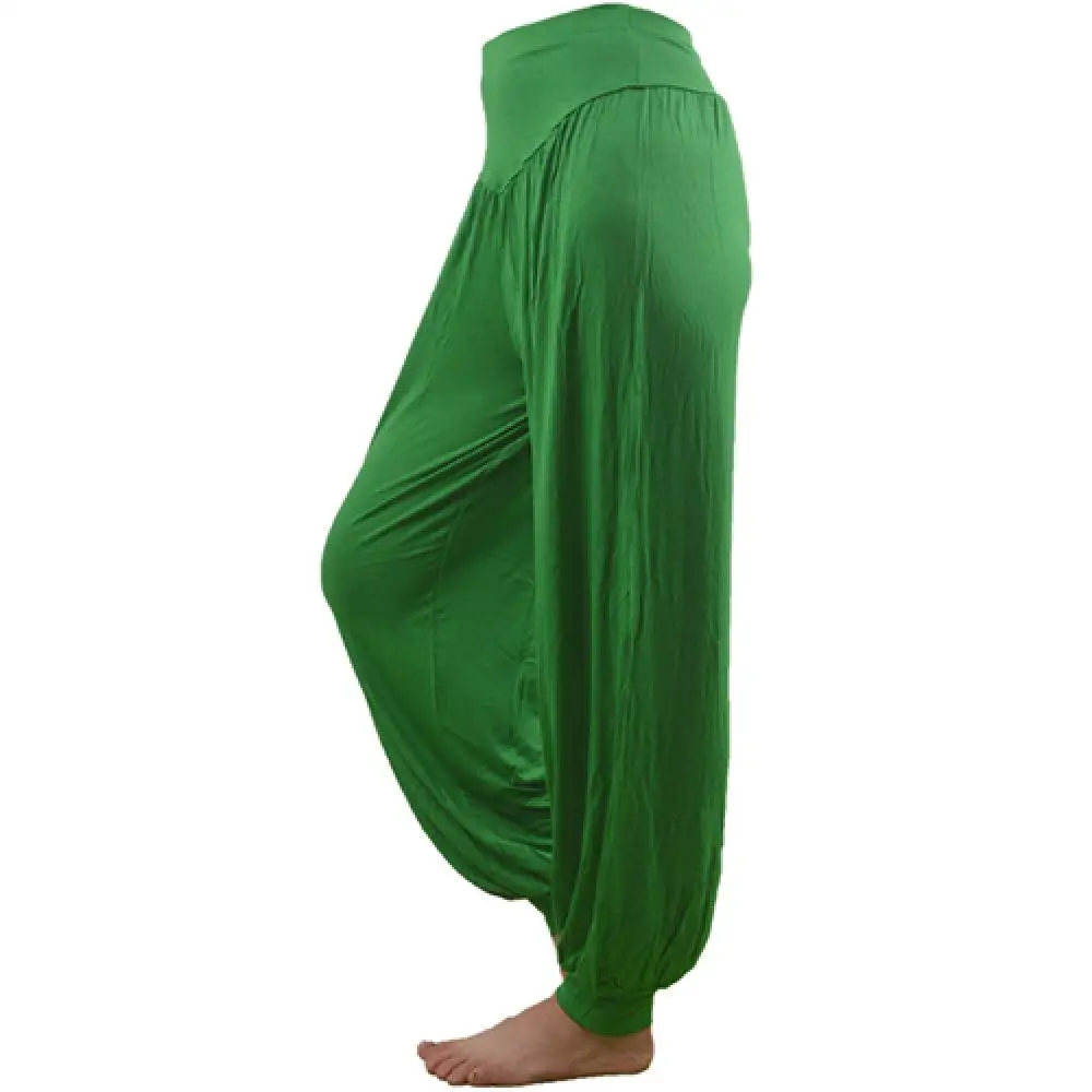 Modal Frauen Harems hosen hohe Taille Baggy Pants lässig weites Bein lange Yoga Tanzhose lose Bauchtanz Pilates Laterne Hosen