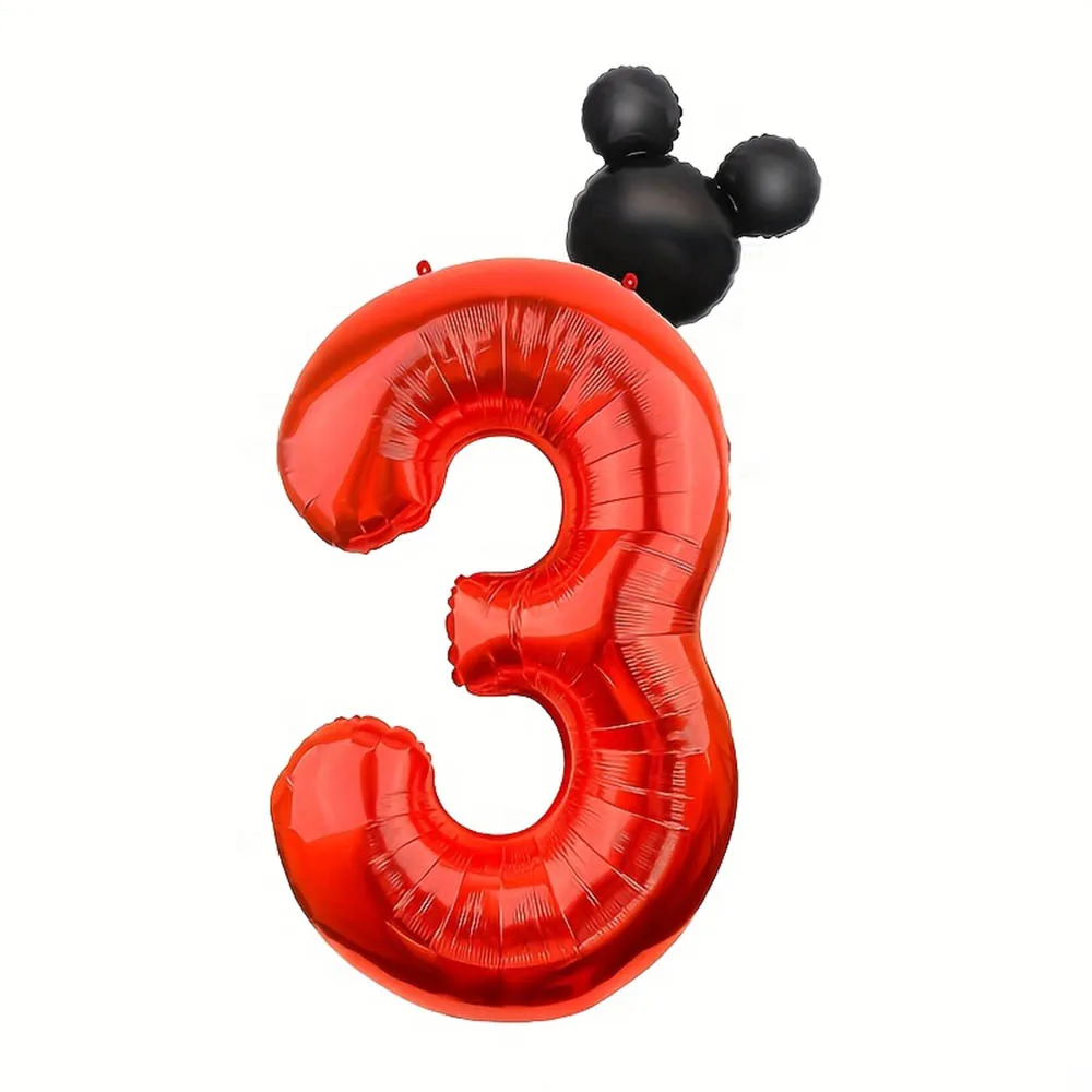 2 Stück 40 Zoll rote Folienballons 0-9 Nummerierte niedliche Mauskopf-Form Ballons für Geburtstag Jubiläum Party Deko Babyparty – Detail 9