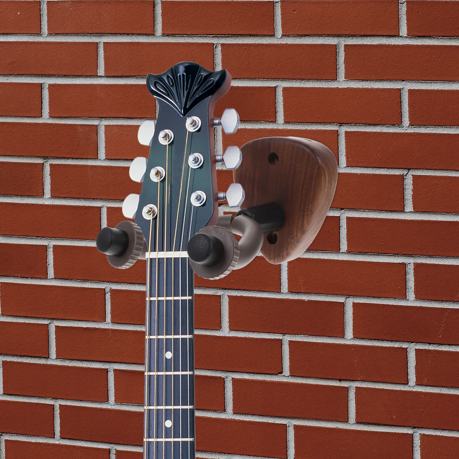 

Guitar Hooks Wall Mount Display Stand Rack for Acoustic Classical Guitars Ukuleles Violins Black Walnut Instrument