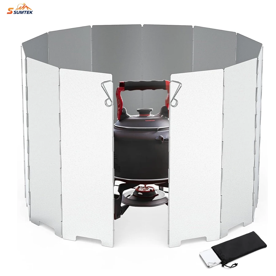 

Tall Stove Windscreen-Gas Burner Windshield- Aluminum Camping Stove Compact Folding,Outdoor Cooker Butane Burner Wind Shield