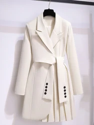 Vestido de oficina ajustado con cinturón y botones para mujer, minivestido informal, elegante, a la moda, Color liso, para fiesta, Primavera, 2022