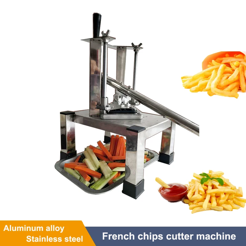 

Aluminum Alloy Stainless Steel French Chips Cutter Manual 7/10/14mm Potato Carrot Cucumber Cutting Machine