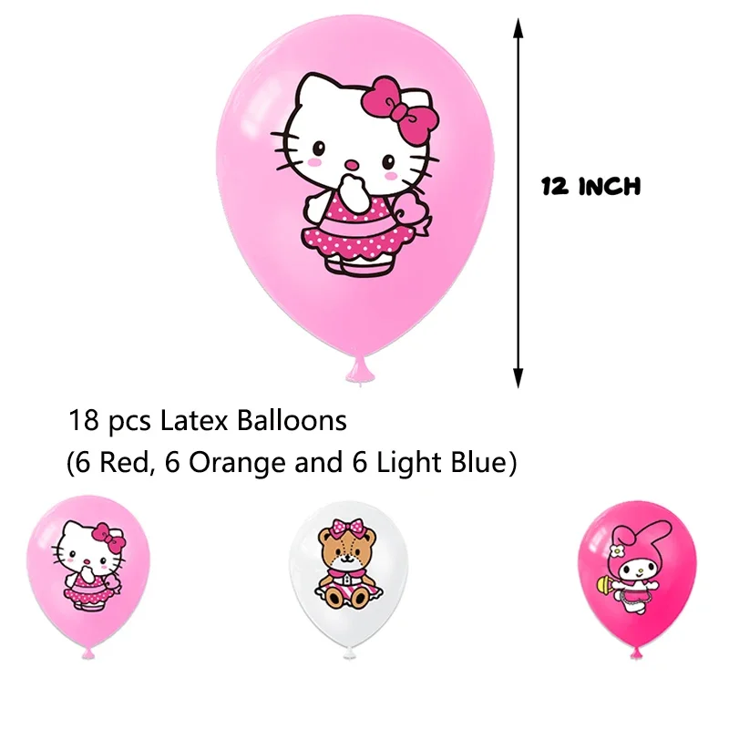 Cartoon Hello Kitty Birthday Party Decorations Set Kids Girl Disposable Tableware Cup Plate Napkin Straw Baby Shower Supplies