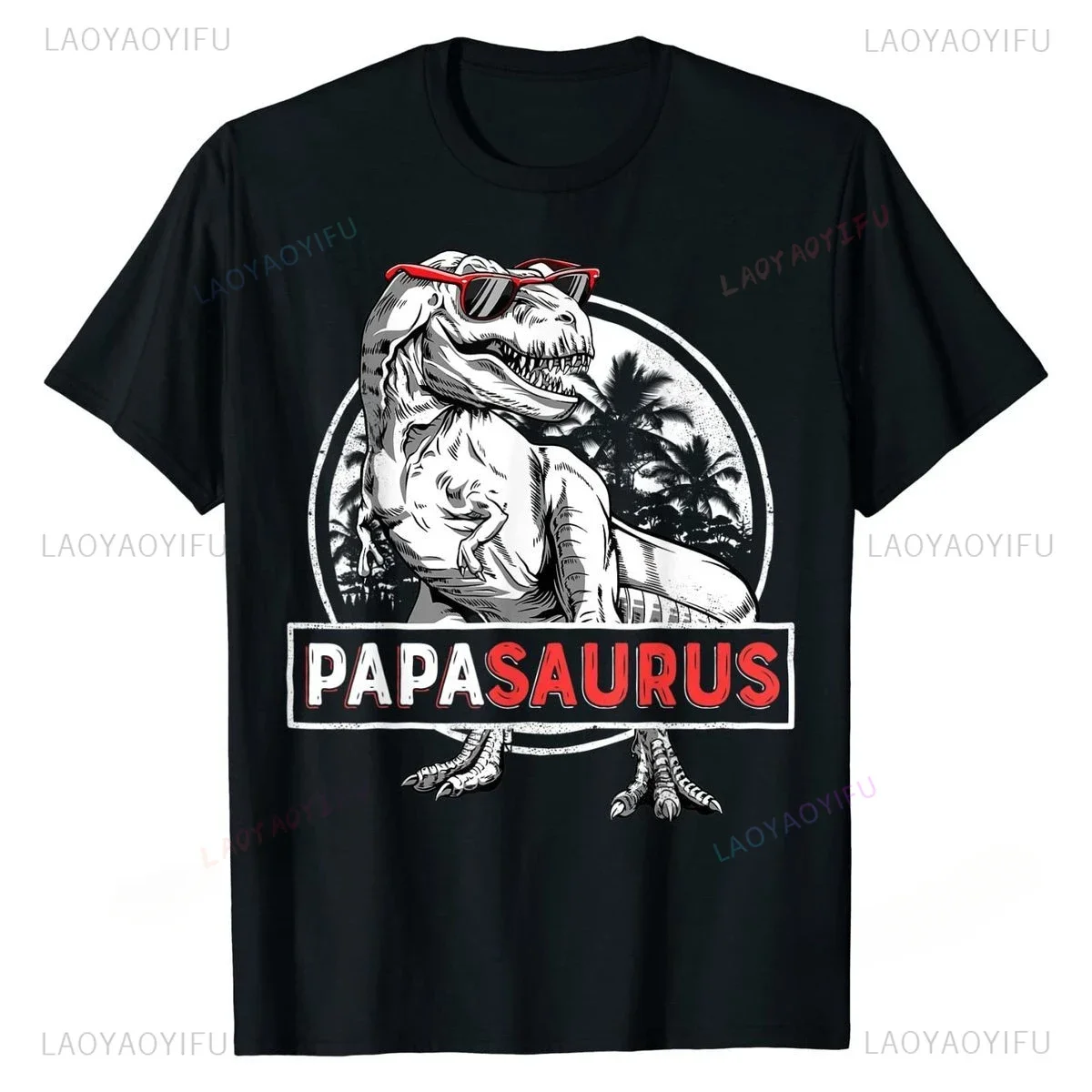 

Papasaurus Cartoon Classic Summer New Arrival O-neck Short-sleev Casual Unique Tops Graphic Printed T Shirt Unisex Streetwear