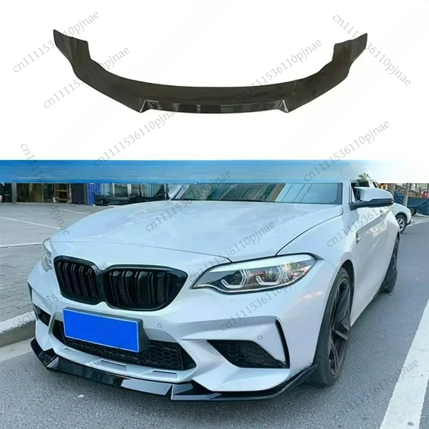 For BMW F87 M2 CS Coupe 2016 2017 2018 2019 2020 2021 Car Front Bumper Lip Spoiler Body Kit Splitter Diffuser Tuning Gloss Black