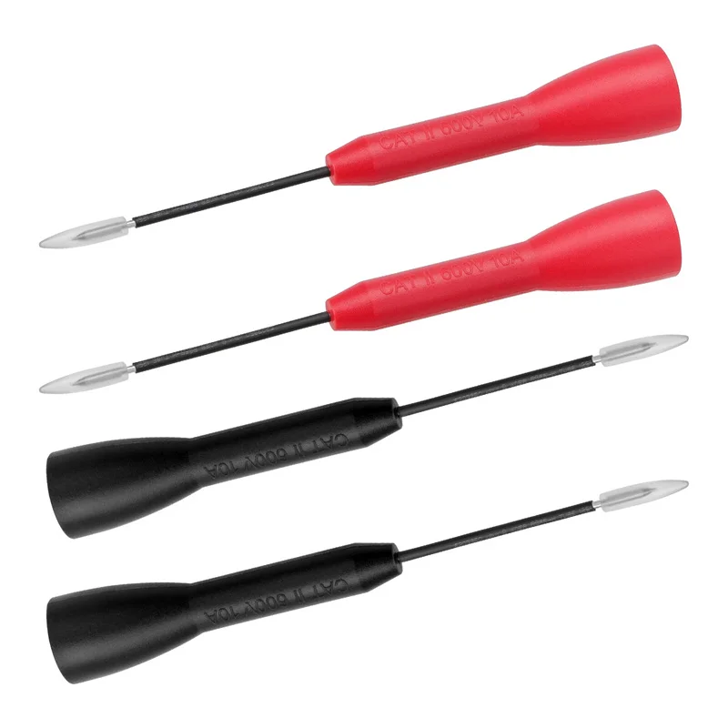 4Pcs 절연 피어싱 니들 핀 비파괴 멀티미터 테스트 프로브 10A 600V 2mm 테스트 리드 멀티미터 테스트 프로브