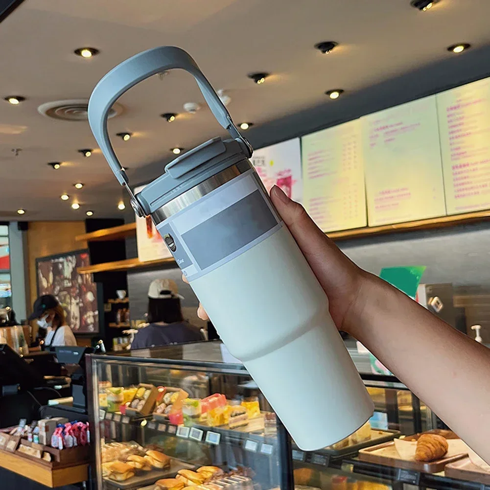 New Reusable Tumbler Cover with Handle Spill Proof Tumbler Flip Straw Lid Splash Resistant for Stanley 30oz Tumbler - view 5
