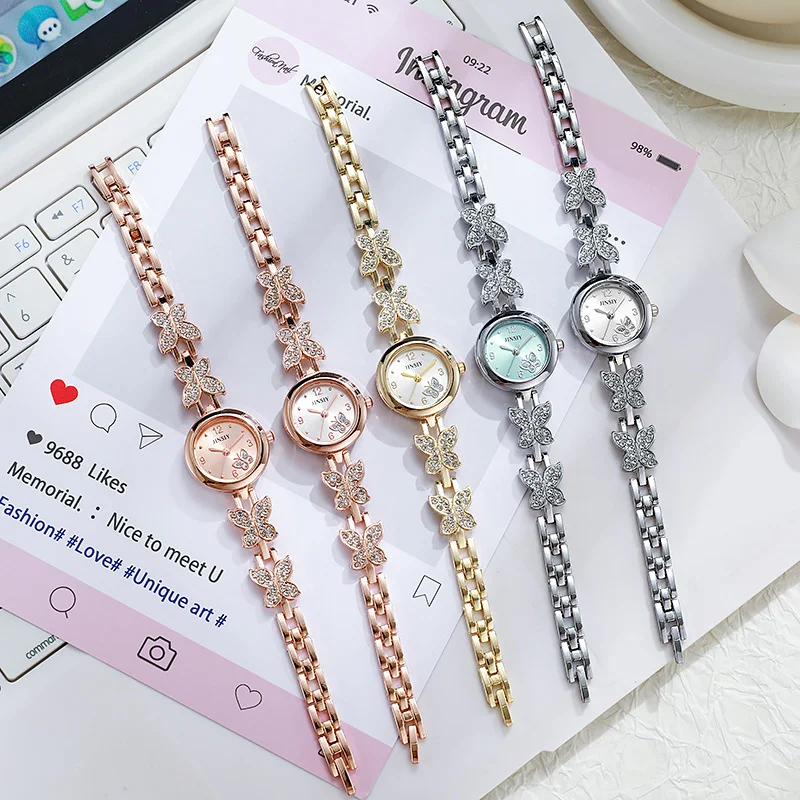 Luxury Butterfly Bracelet Watch Cute Women Quartz Watches Ladies Fashion Watches Gift Wholesale Gold Watch Relojes Para Mujer