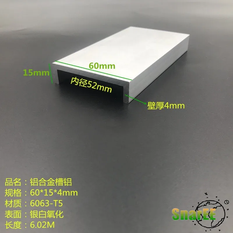 

U-groove Aluminum 60x15x4mm Inner Diameter 52mm Aluminum Alloy Groove Aluminum Industrial Trough Aluminum