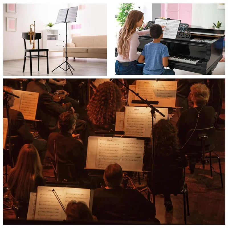 시트 음악 폴더, 시트 음악 거치대, 글자 크기 A4 에 적합, 쓰기 및 분리형 합창단 폴더 (검정색), 60 페이지