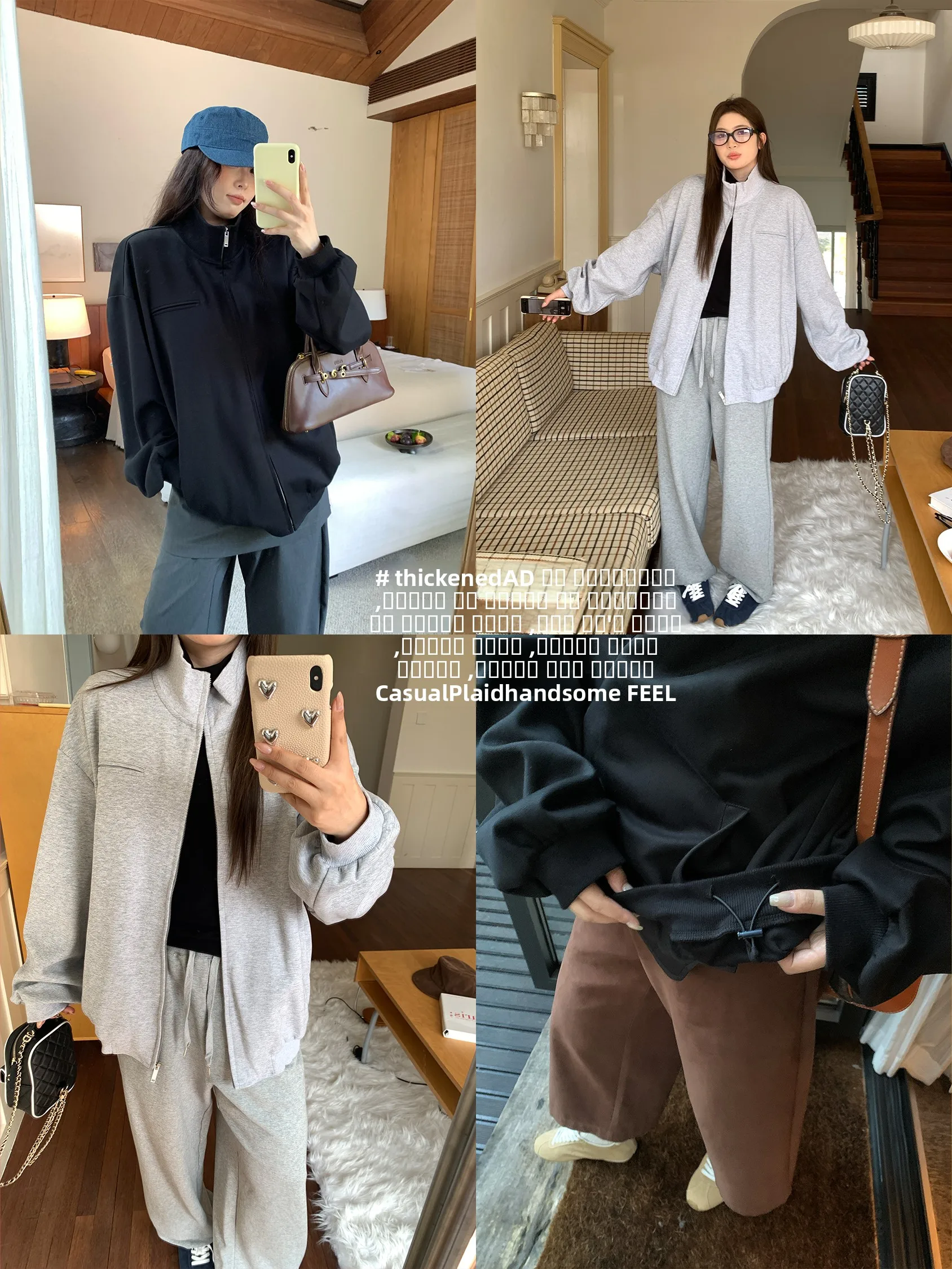 

NAZ Утепленная двусторонняя толстовка большого размера с воротником-стойкой для осени и зимы, повседневная свободная женская верхняя одежда из комфортного хлопка