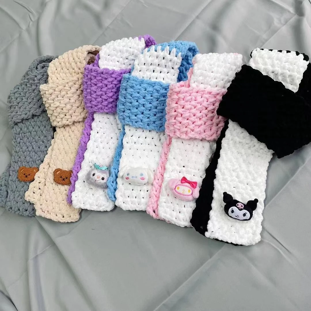 

Miniso ins милый мультфильм Sanrio Yugui шарф для собаки ледяная полоска шерсть вязание ручной работы DIY материал посылка подарок для пары