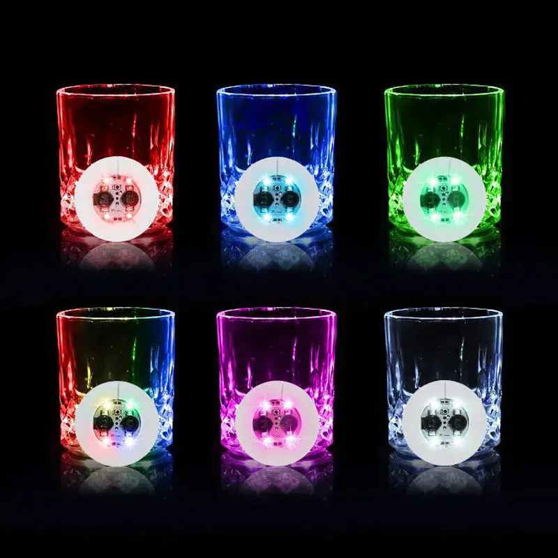 LED Light Up Coasters Sticker Atmosphere Props Wine Bottle Stickers Lights Nightclub Light Beer Party Glow Glass Coaster