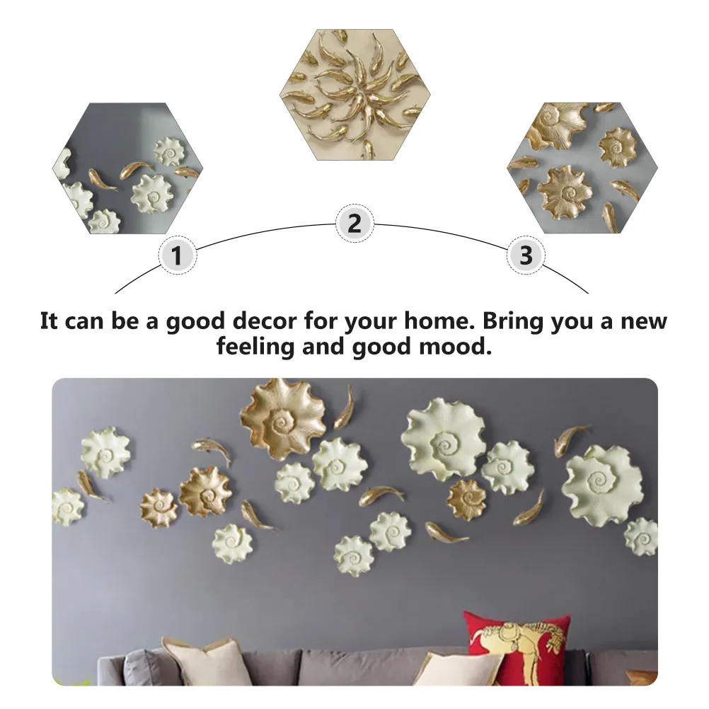 2Pcs Resin Goldfish Wall Art Decor Unique Mood Boosting Indoor Wall Adornment European Style Living Room Bedroom Gallery Decor