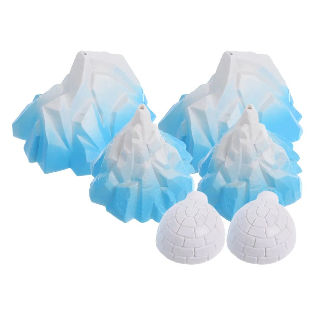 

6Pcs Iceberg Landscape Decoration Miniature Realistic Arctic Scene Tabletop Aquarium Snow Mountain Display Ornament PVC Foam