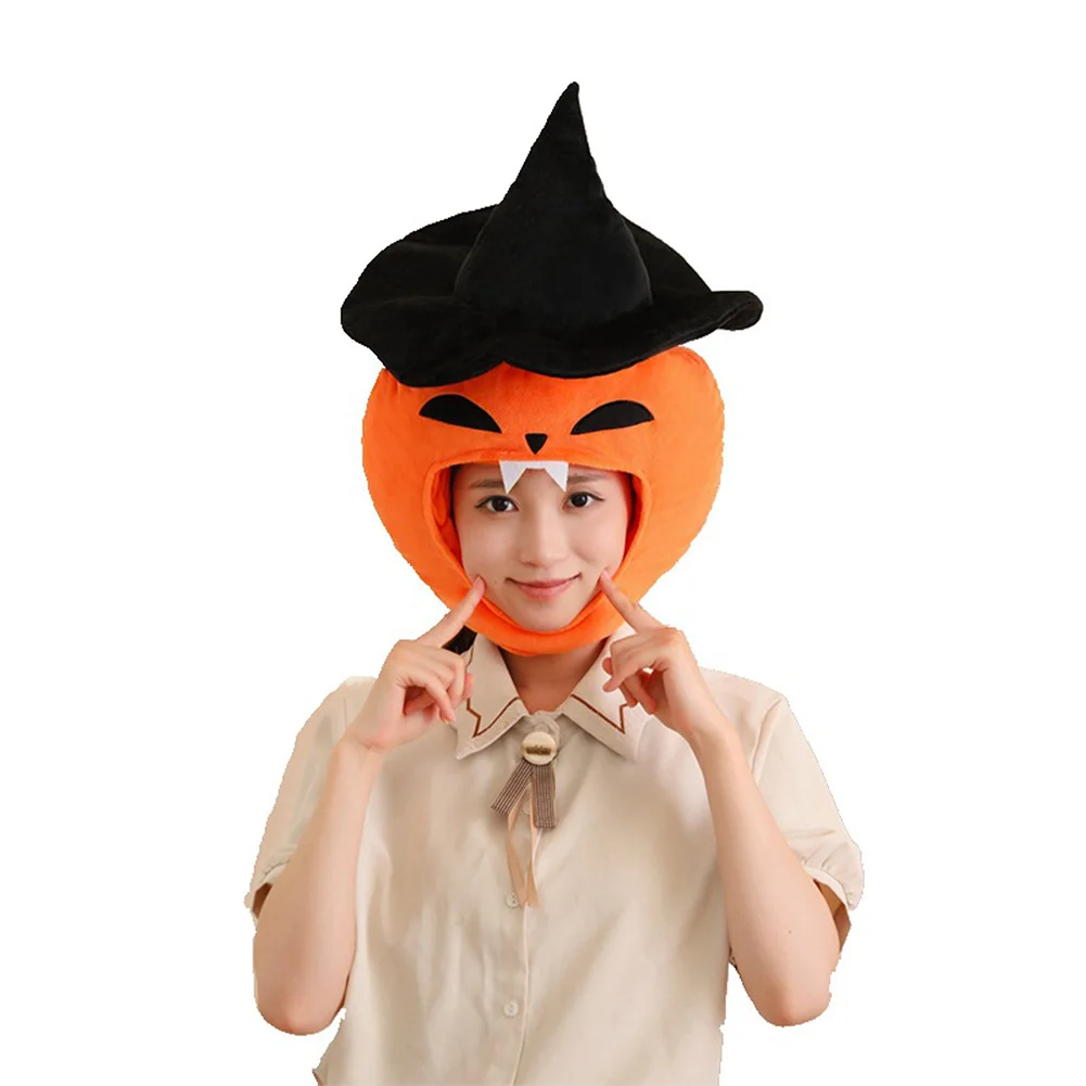 Sombrero de Cosplay de calabaza de mago, gorro de bruja, accesorios de disfraces, accesorios de felpa para mujeres y niñas, accesorios de fiesta de Carnaval de Halloween