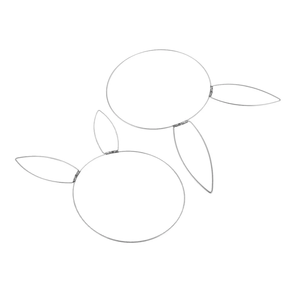 

Artificial Easter Door Wreath Bunny Head Circle Decoration Metal Ring Round Floral Ornaments