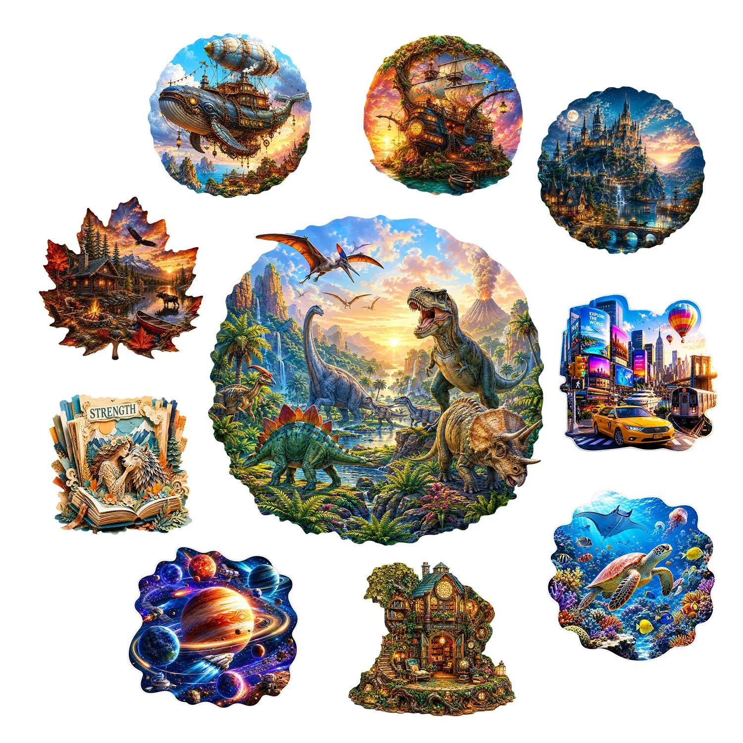 Dinosaur World Wooden Puzzle Brain Teaser Animal Jigsaw Puzzle Brain Teaser Special Occasion Collectible Gift