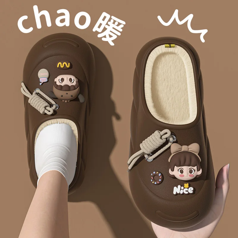 Cute Girl Eva Warm Winter Women Slippers 2024 Home Cotton Shoes Sweet Women's Slippers For Home