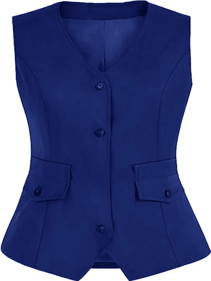 Women's Vest Casual Commuting Professional Wear Solid Color Slim Fit V-neck Sleeveless Style (without belt) Elegant Jacket 2023